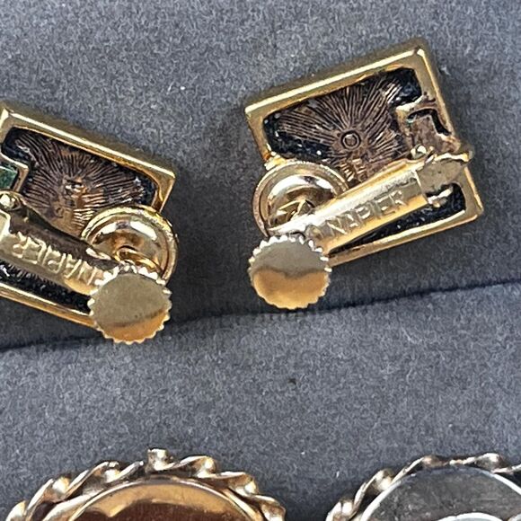 Vintage Clip On Earrings Set with Napier, Lisner, Agate Womens Mid Century - Picture 3 of 7